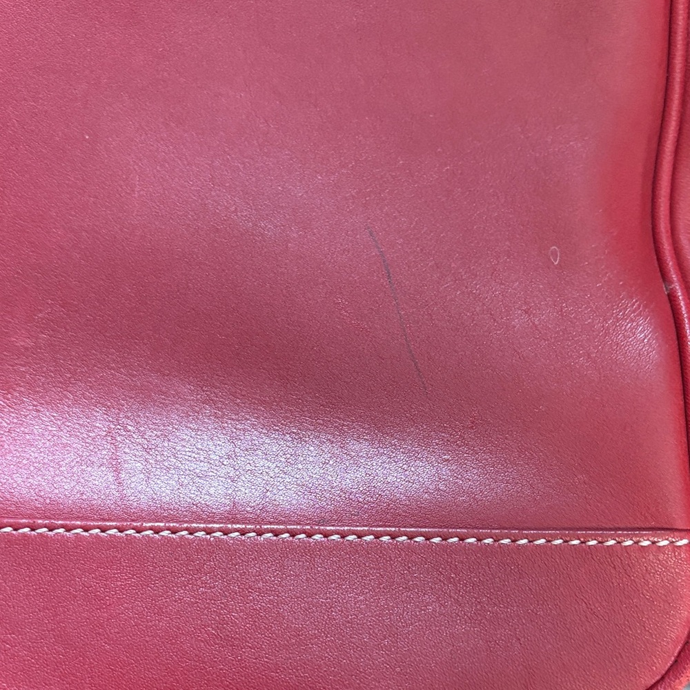 Coach Red Leather Tote Bag - Picture 5 of 16